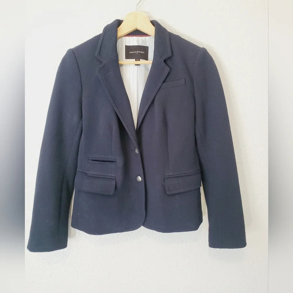 Banana Republic Captains Blazer Jacket Blue Cotton Size 2 Small Sports Coat - Picture 1 of 8